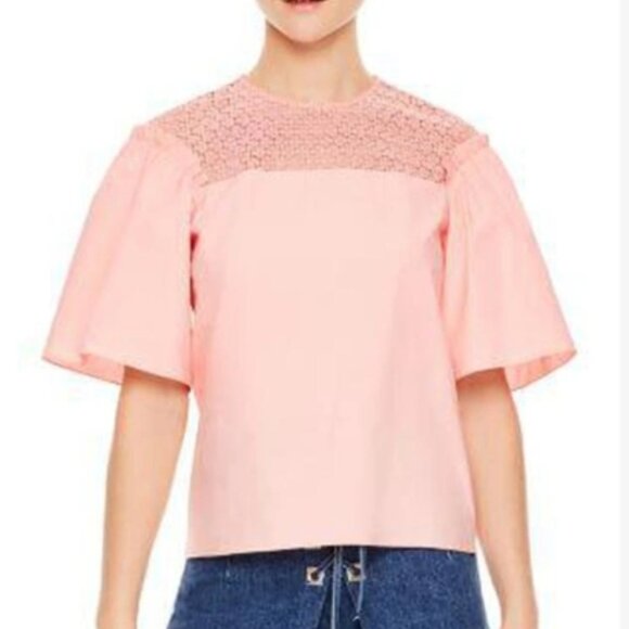 Sandro Pink Crew Neck Short Sleeve Blouse/Top/Shirt Size: XS - Picture 2 of 10